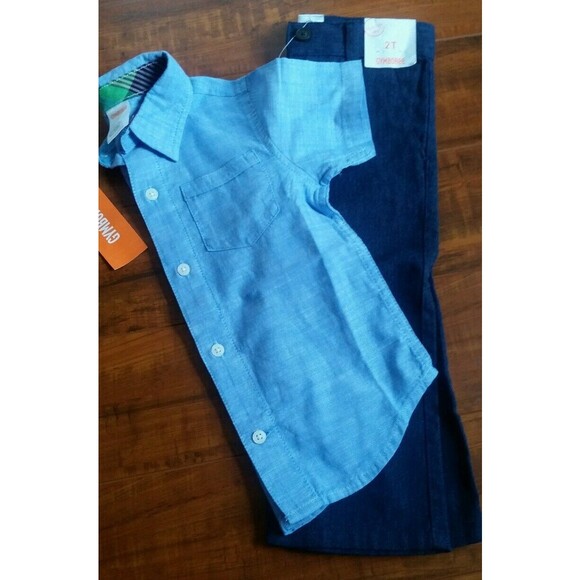 Gymboree Boy's Short Sleeve Button up Woven Dress Pants NEW Tags Attached 2T $60 - Picture 2 of 6